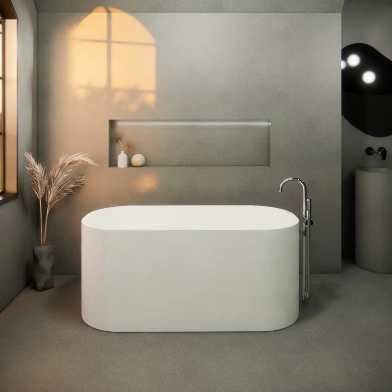 Balux Jasper Concrete Freestanding Bathtub by Balux