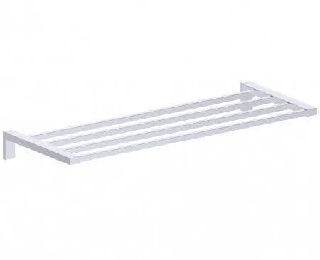 polished chrome towel shelf