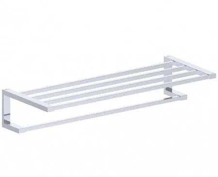 polished chrome towel shelf