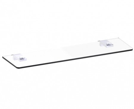 polished chrome glass shelf