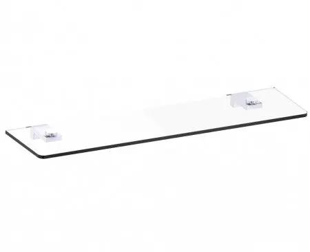 polished chrome glass shelf