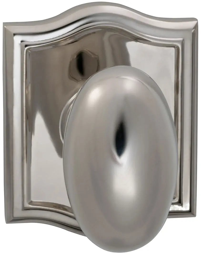Omnia Prodigy Interior Traditional Egg-shaped Knob Latchset with Arched Rose by Omnia
