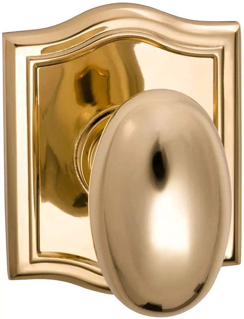 Omnia Prodigy Interior Traditional Egg-shaped Knob Latchset with Arched Rose by Omnia