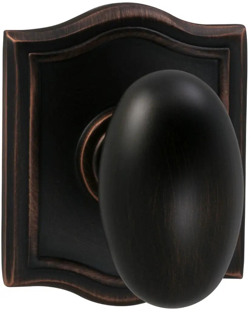 Omnia Prodigy Interior Traditional Egg-shaped Knob Latchset with Arched Rose by Omnia