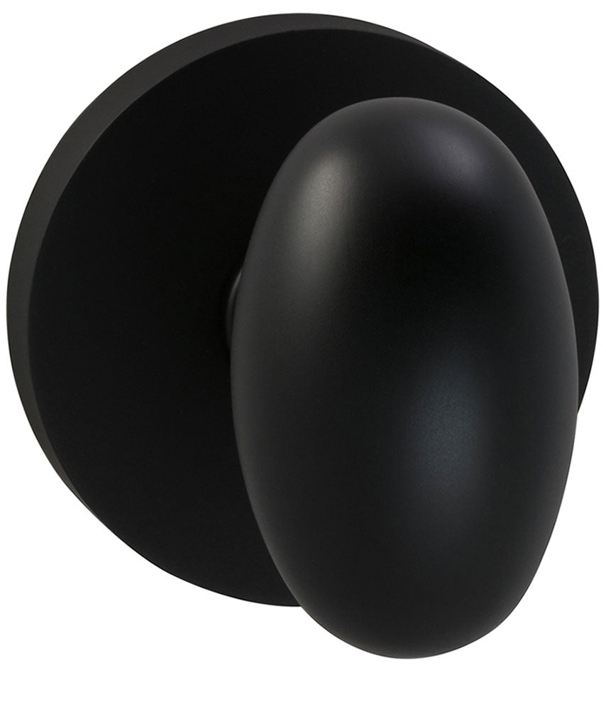 Omnia Prodigy Interior Traditional Egg-shaped Knob Latchset with Modern Round Rose by Omnia