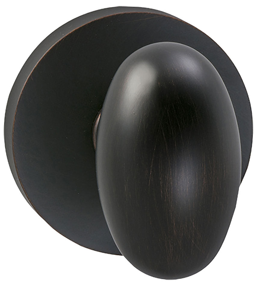 Omnia Prodigy Interior Traditional Egg-shaped Knob Latchset with Modern Round Rose