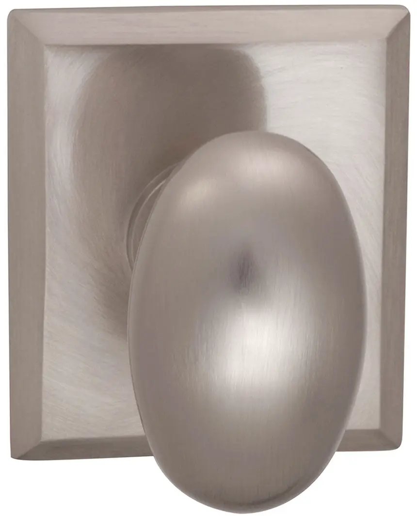Omnia Prodigy Interior Traditional Egg-shaped Knob Latchset with Rectangular Rose by Omnia
