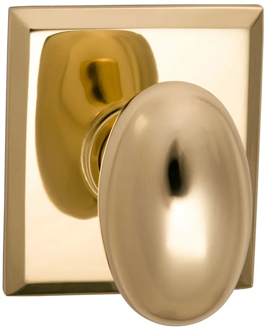 Omnia Prodigy Interior Traditional Egg-shaped Knob Latchset with Rectangular Rose by Omnia