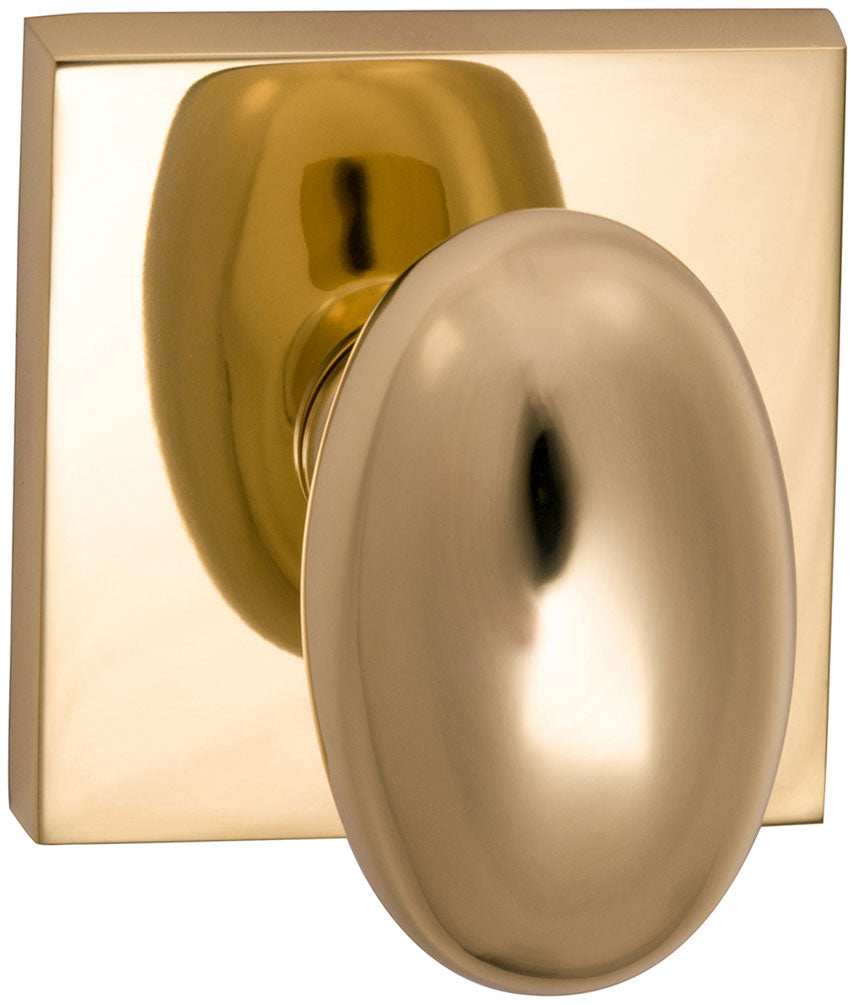 Omnia Prodigy Interior Traditional Egg-shaped Knob Latchset with Square Rose by Omnia