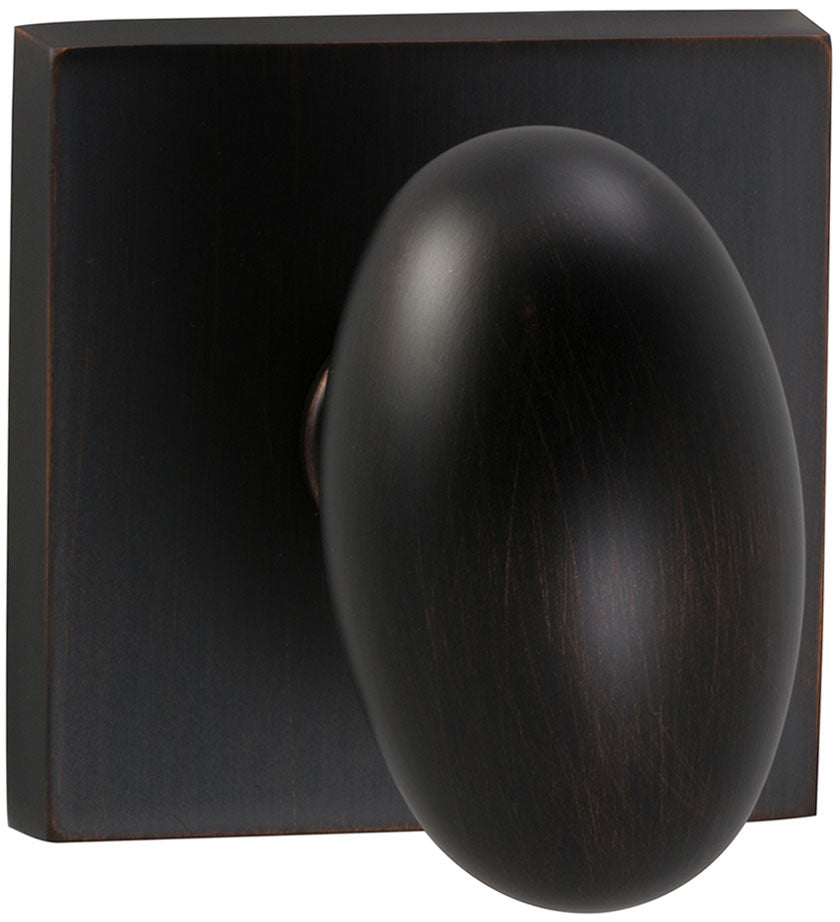 Omnia Prodigy Interior Traditional Egg-shaped Knob Latchset with Square Rose by Omnia