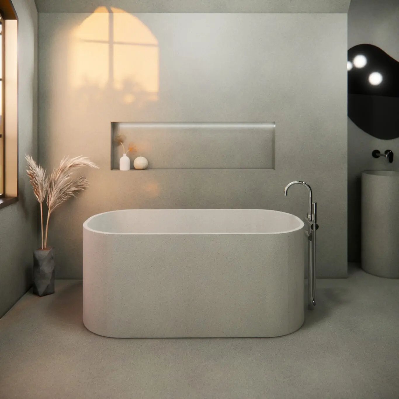 Balux Jasper Concrete Freestanding Bathtub by Balux