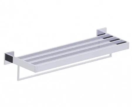 polished chrome towel shelf