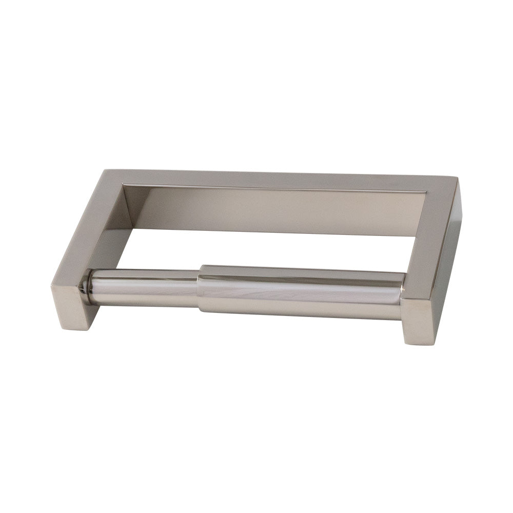 polished stainless steel toilet paper holder