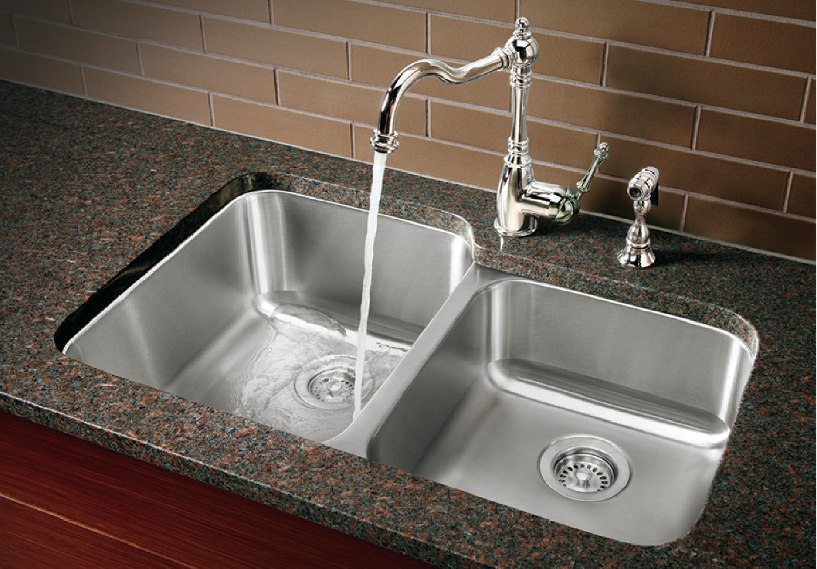 satin brushed stainless steel sink