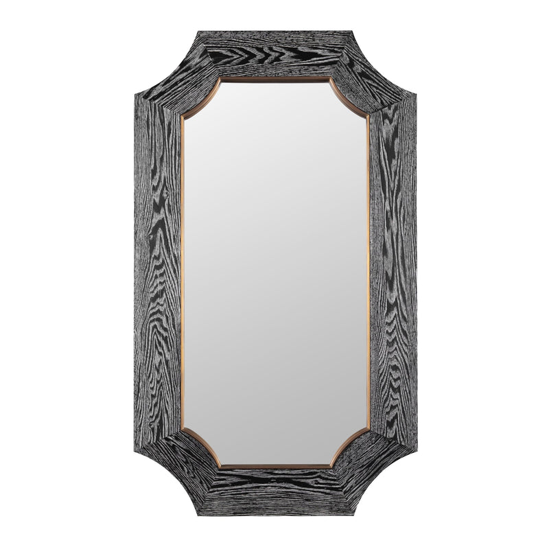 cerused black/weathered brass mirror
