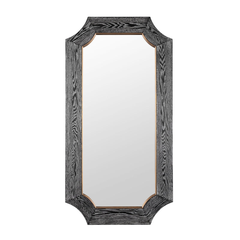 cerused black/weathered brass mirror