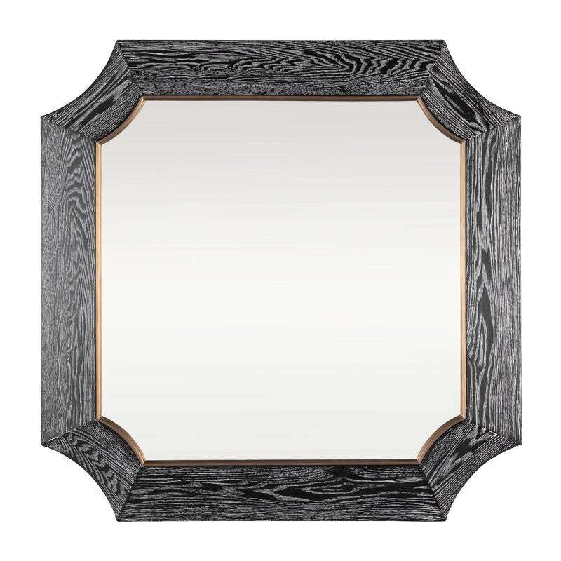 cerused black/weathered brass mirror