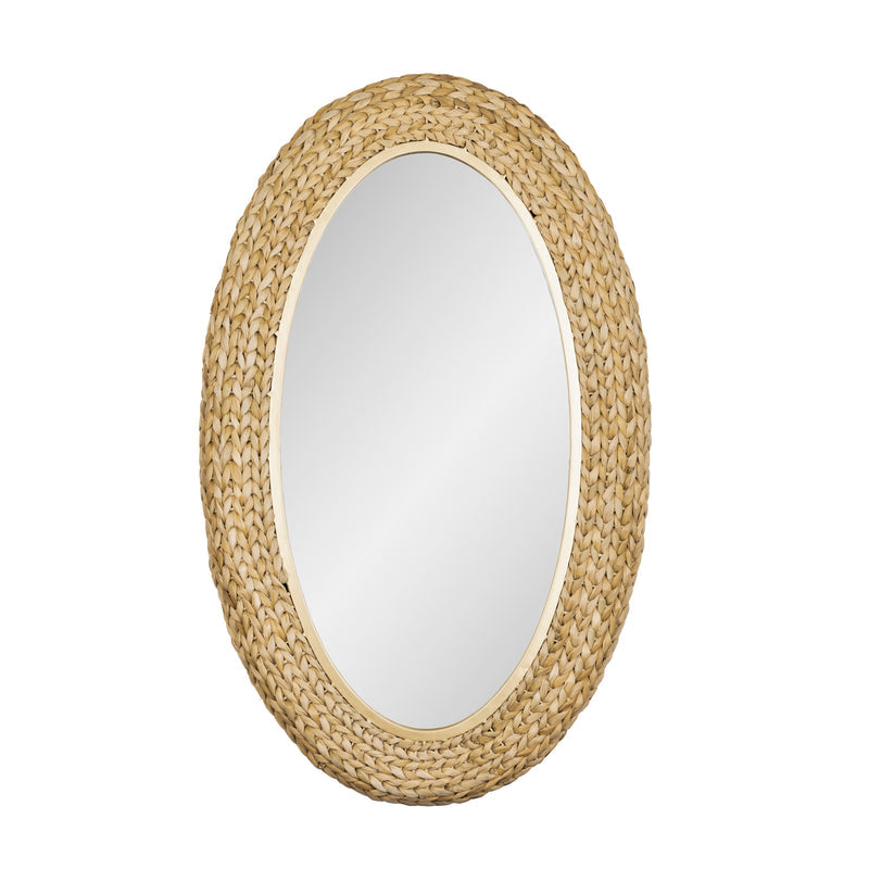 french gold/natural seagrass mirror