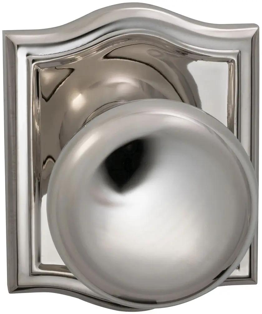 Omnia Prodigy Interior Traditional Knob Latchset with Arched Rose by Omnia