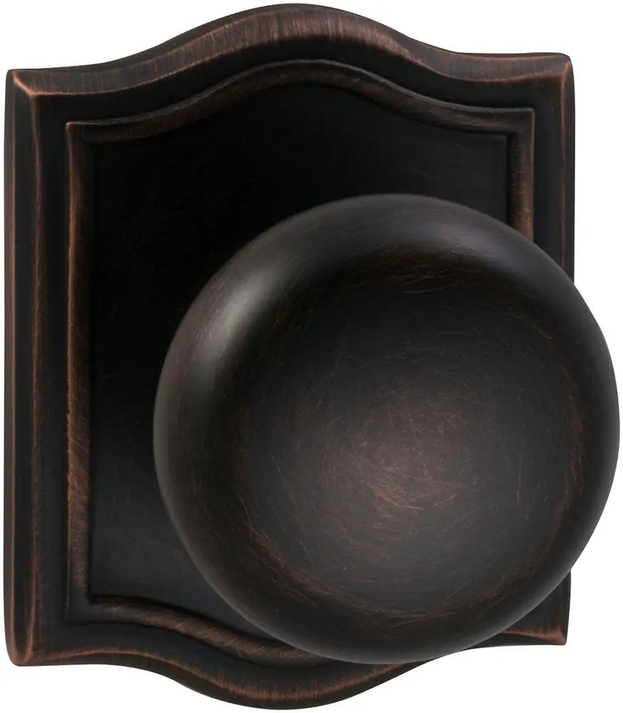 Omnia Prodigy Interior Traditional Knob Latchset with Arched Rose by Omnia