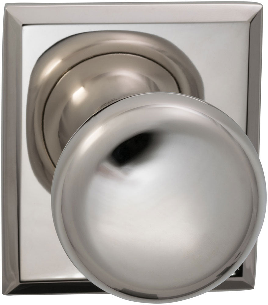 Omnia Prodigy Interior Traditional Knob Latchset with Rectangular Rose by Omnia