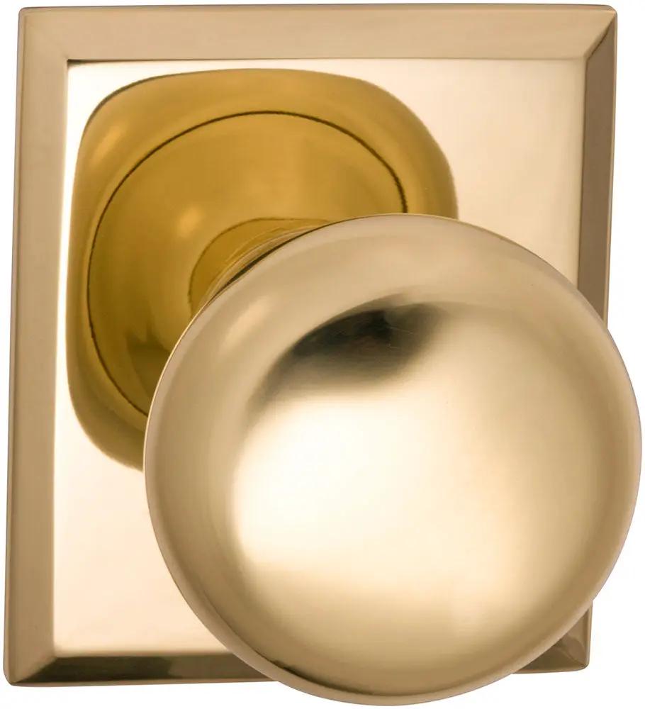 Omnia Prodigy Interior Traditional Knob Latchset with Rectangular Rose by Omnia