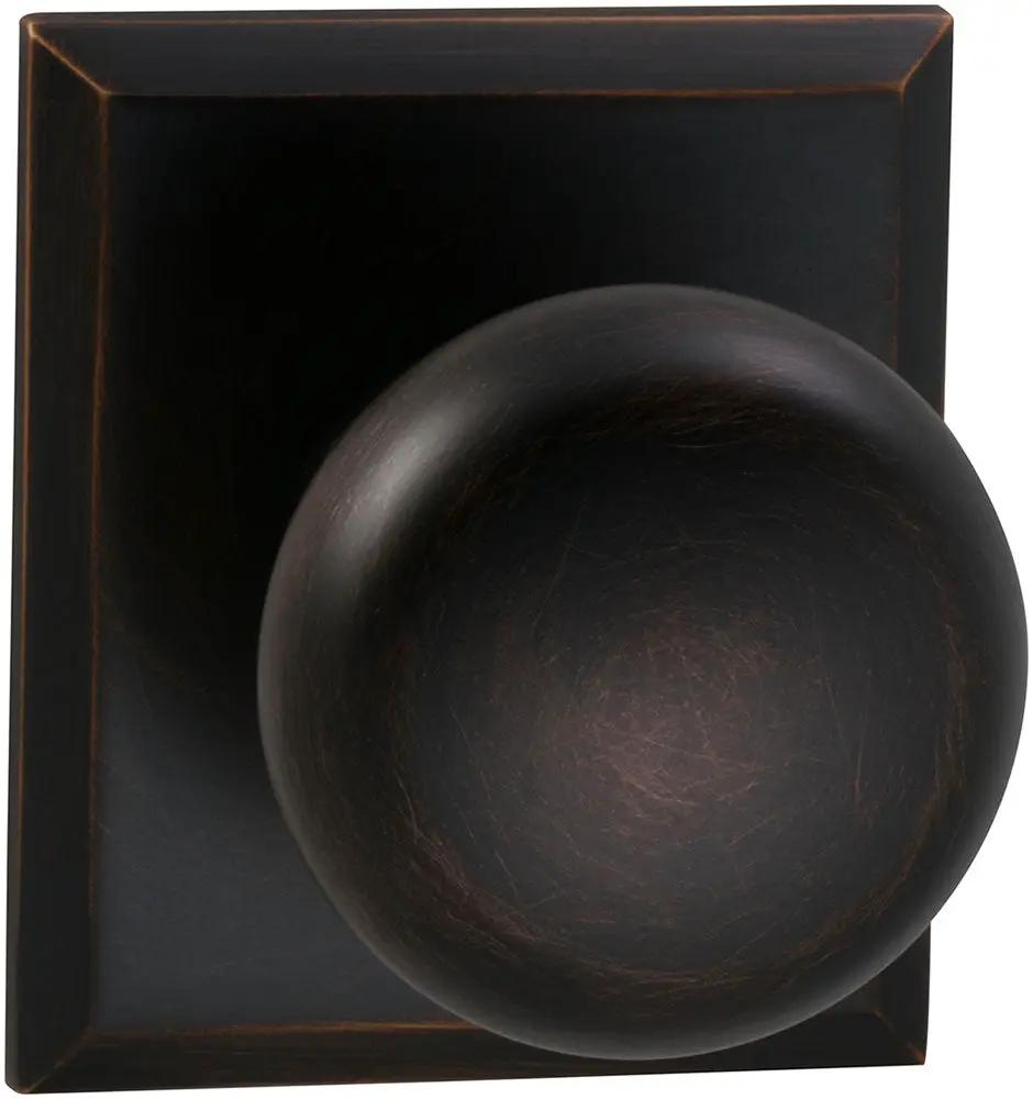 Omnia Prodigy Interior Traditional Knob Latchset with Rectangular Rose by Omnia