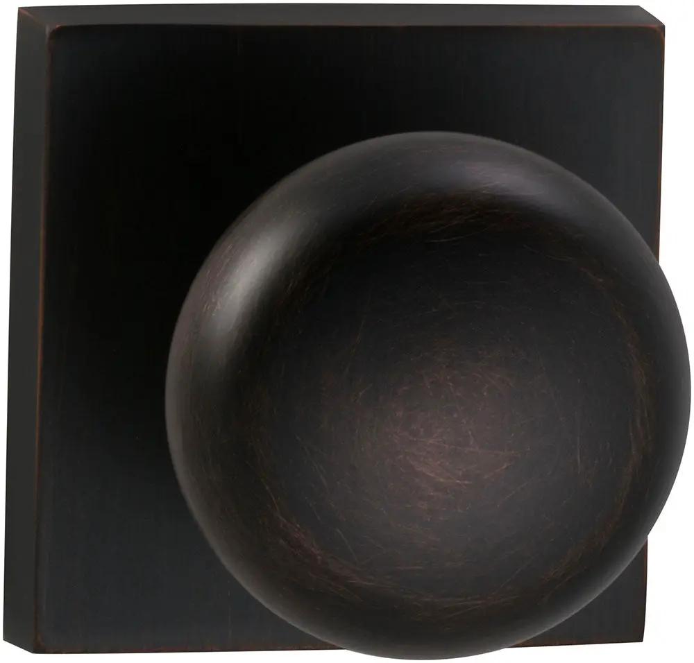 Omnia Prodigy Interior Traditional Knob Latchset with Square Rose by Omnia