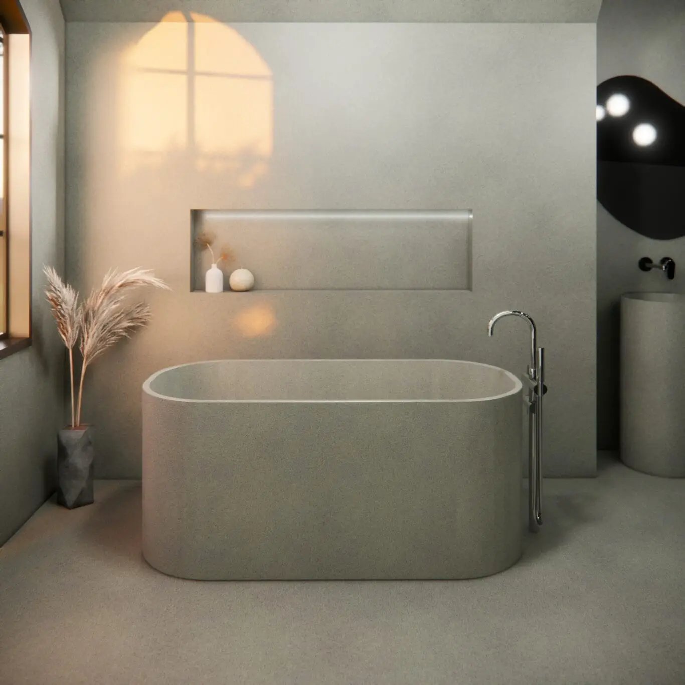 Balux Jasper Concrete Freestanding Bathtub by Balux