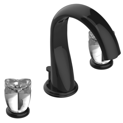 THG Paris Pétale De Cristal - Clear Crystal Widespread Lavatory Set with Drain by THG Paris
