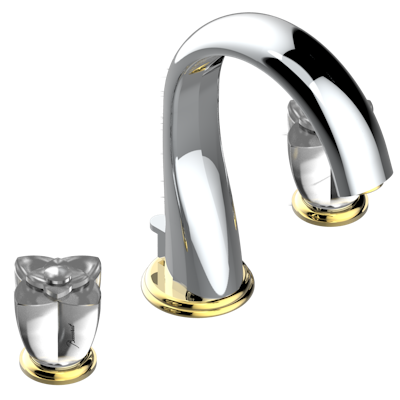 THG Paris Pétale De Cristal - Clear Crystal Widespread Lavatory Set with Drain by THG Paris