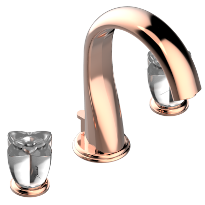 THG Paris Pétale De Cristal - Clear Crystal Widespread Lavatory Set with Drain by THG Paris