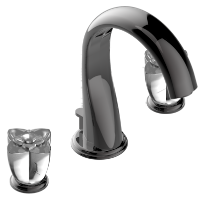 THG Paris Pétale De Cristal - Clear Crystal Widespread Lavatory Set with Drain by THG Paris