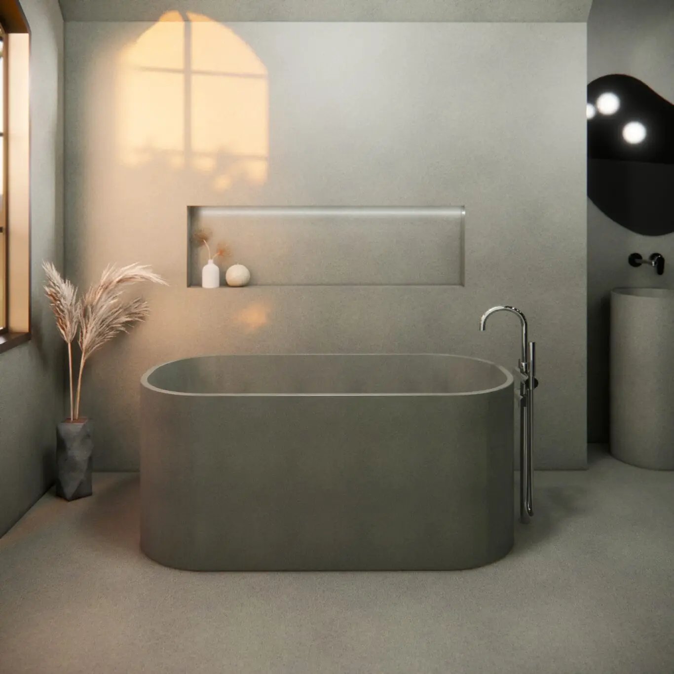 Balux Jasper Concrete Freestanding Bathtub by Balux