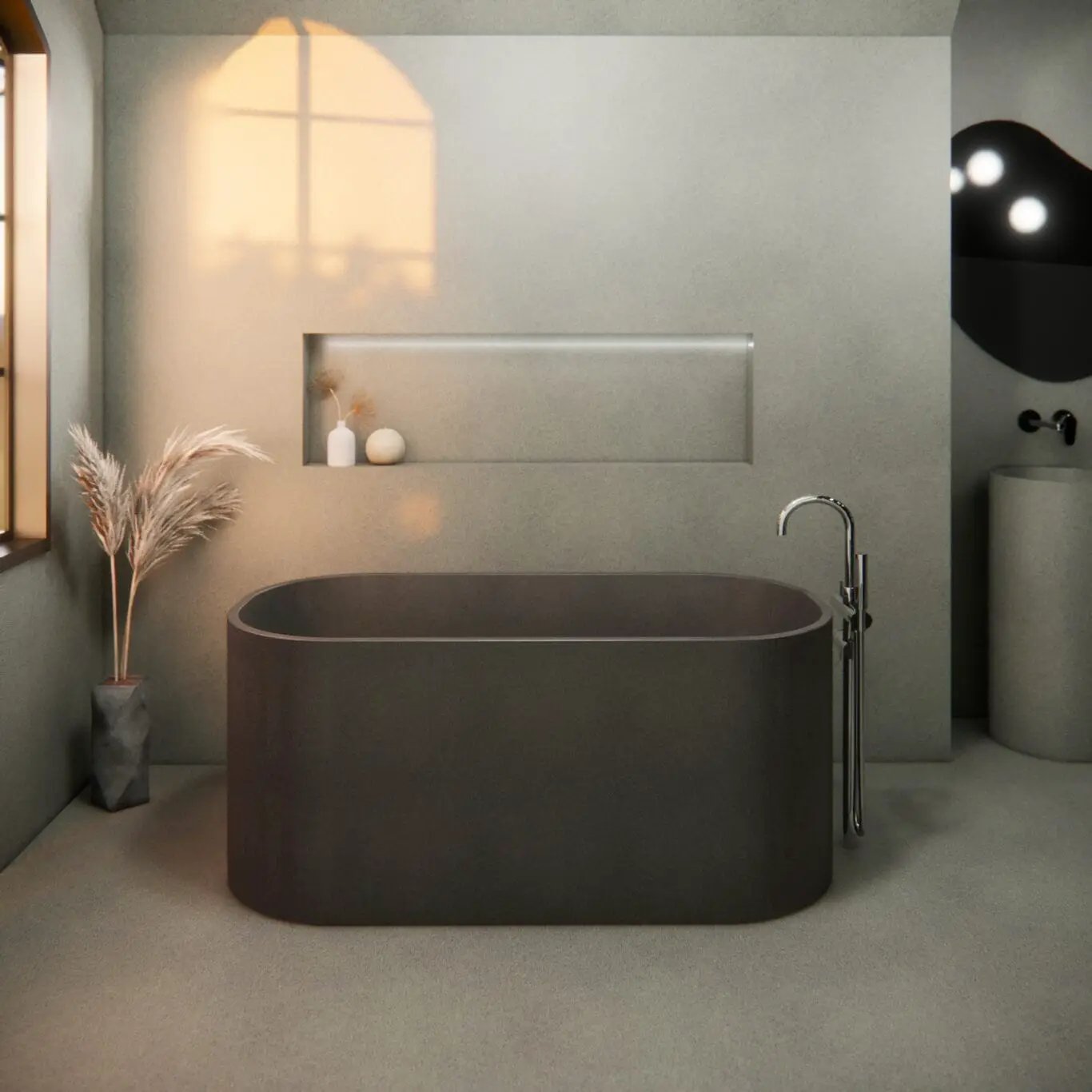Balux Jasper Concrete Freestanding Bathtub by Balux