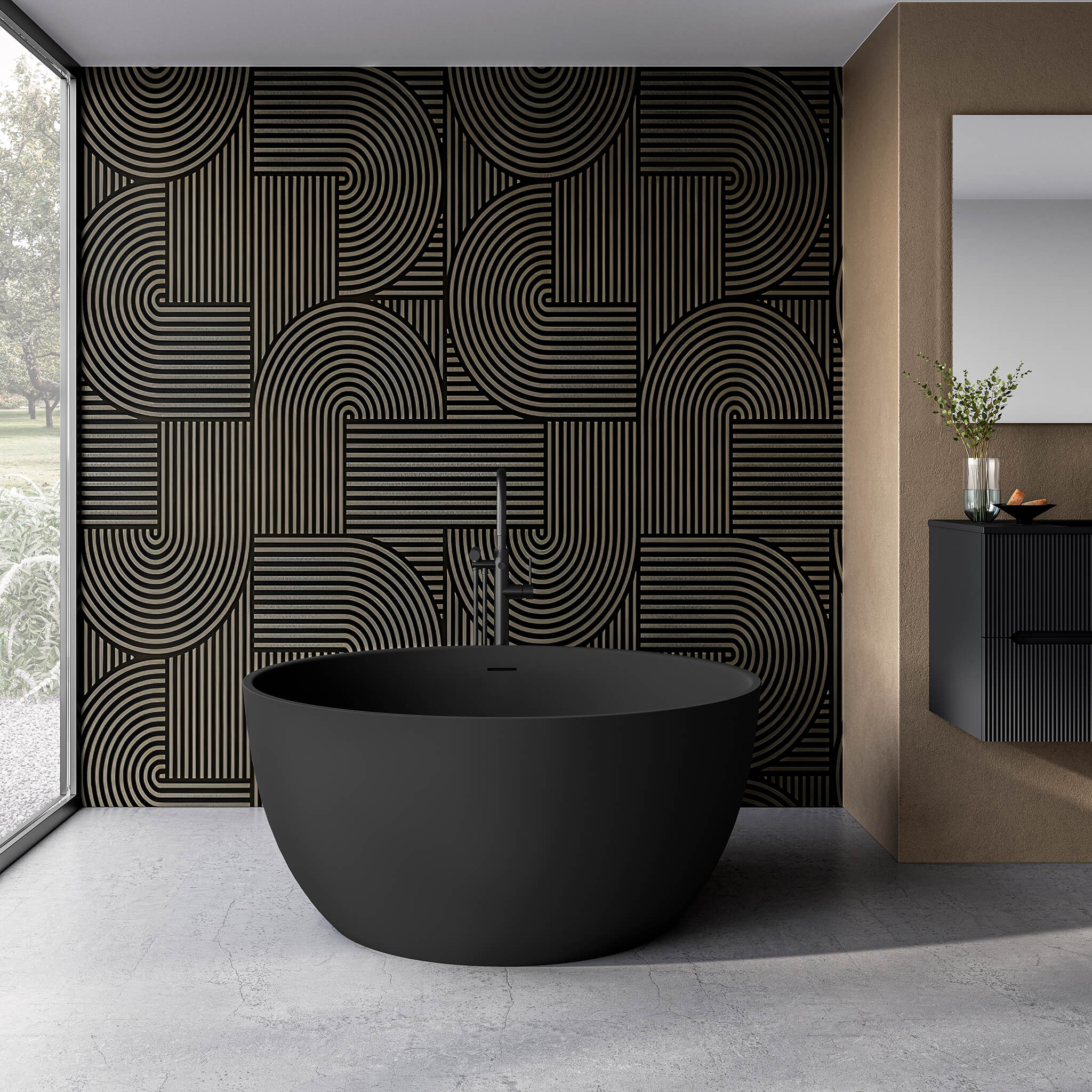 black matte interior / black matte exterior bathtub