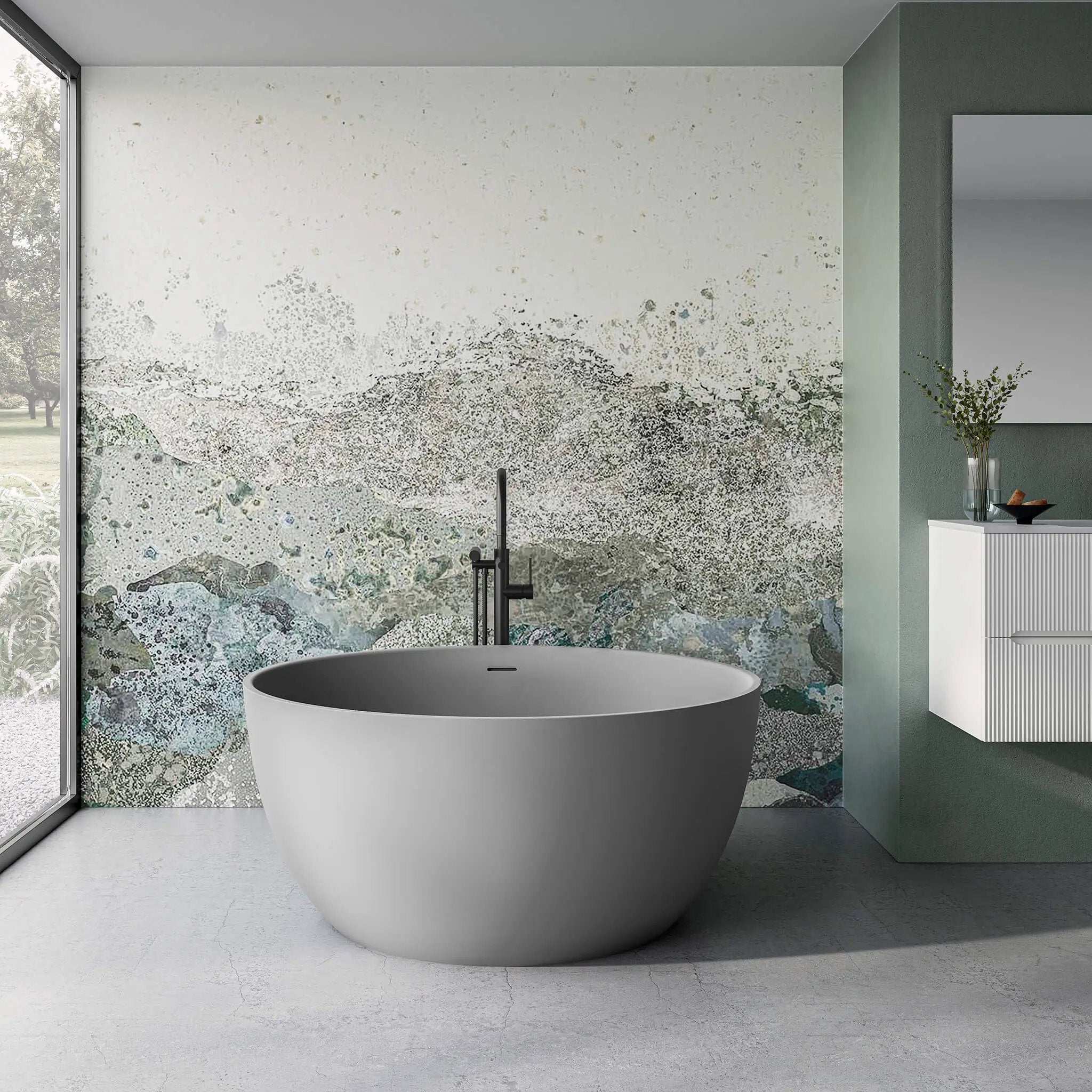 grey matte interior/ grey matte exterior bathtub