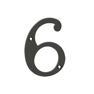 Deltana 4" Solid Brass Number 6 by Deltana