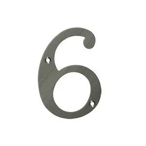 Deltana 4" Solid Brass Number 6 by Deltana