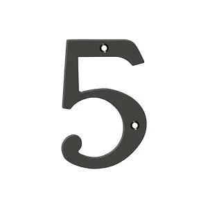 Deltana 4" Solid Brass Number 5 by Deltana