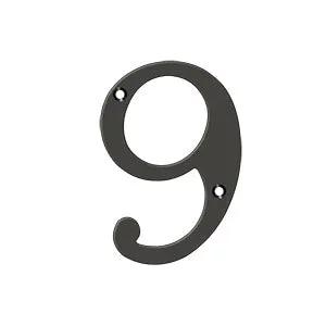 Deltana 4" Solid Brass Number 9 by Deltana