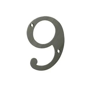 Deltana 4" Solid Brass Number 9 by Deltana