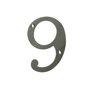 Deltana 4" Solid Brass Number 9