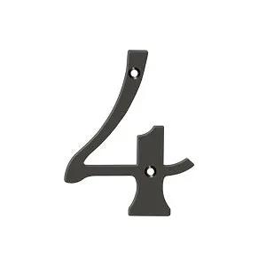 Deltana 4" Solid Brass Number 4 by Deltana