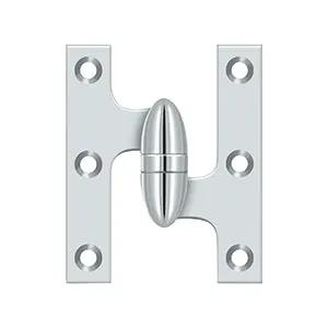 polished chrome hinge