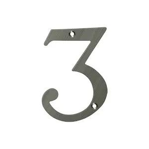 Deltana 4" Solid Brass Number 3 by Deltana