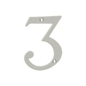 Deltana 4" Solid Brass Number 3 by Deltana