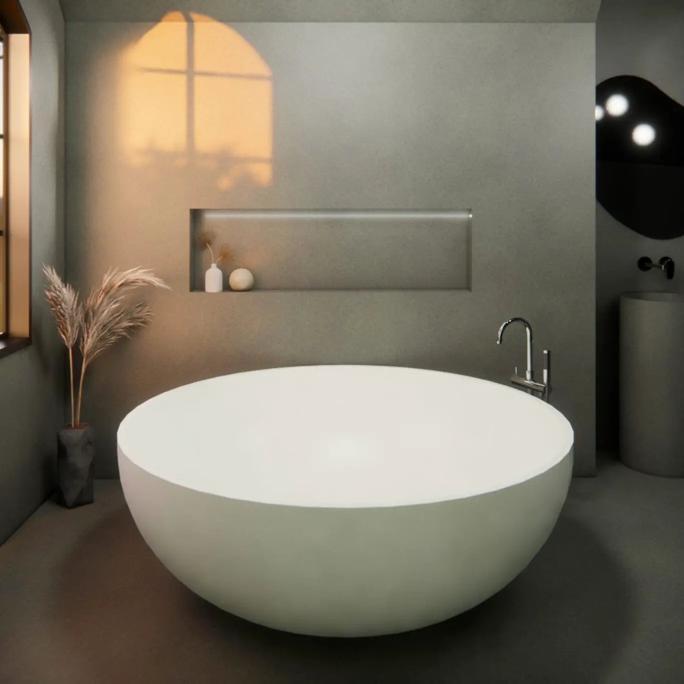 Balux Kopa 65 Concrete Freestanding Bathtub by Balux