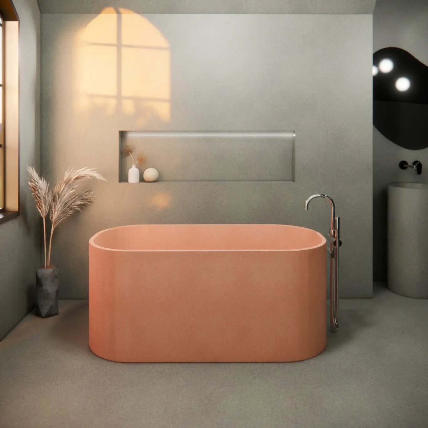 Balux Jasper Concrete Freestanding Bathtub by Balux