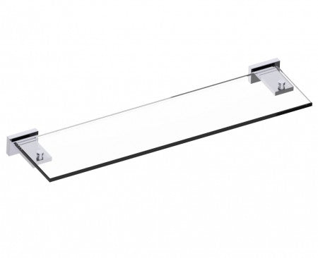 polished chrome glass shelf